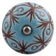 Turquoise Etched Ceramic Floral Wine Stopper